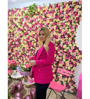 Gold Düğme Detay Pembe  Blazer
